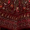 Dark Red Velvet Crop Top Bridal Lehenga